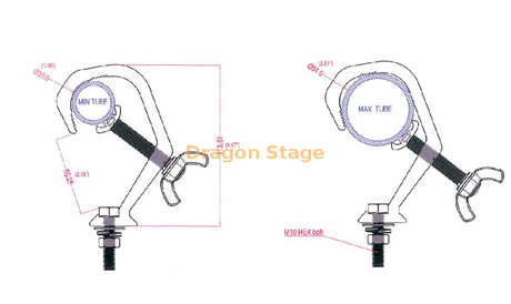 Taille de boulon de conception de support de bride de lumière d'étape