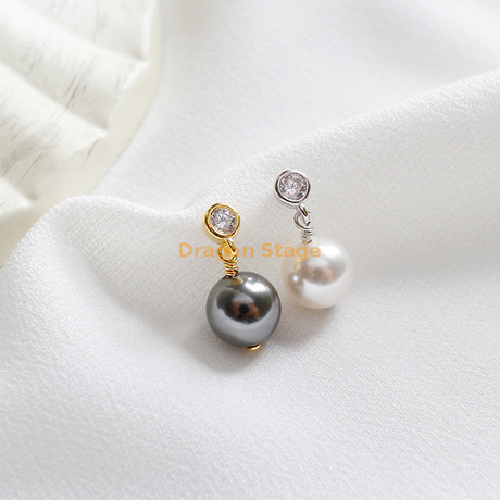 Boucles d'oreilles personnalisées en argent sterling S925 avec zircon en or 18 carats