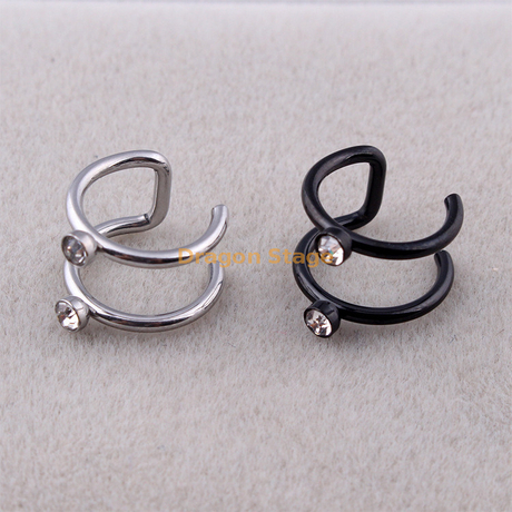 Boucles d'oreilles de manchette de clip d'oreille non percées d'acier inoxydable de personnalité en gros de punk