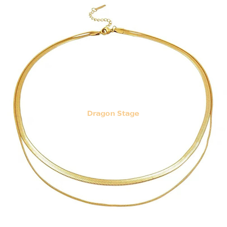Délicat 18K Or Rempli Mince Maigre Serpent Chaîne Collier En Acier Inoxydable Superposition Collier Ras Du Cou pour Les Femmes