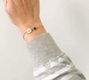 personnalisé femmes filles cadeau minimaliste bijoux à bricoler soi-même pierre de naissance cristal 18k or personnalisé plaque signalétique bracelet