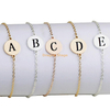 Dernière conception chaîne en acier inoxydable pièce ronde bricolage Alphabet plaqué breloque personnalisée or lettre initiale Bracelet