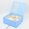 Boîte en papier de luxe bule ensemble de soins de la peau bio boîte d'emballage en carton avec fenêtre transparente