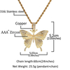 Or argent AAA cubique Zircon hommes femmes Hip hop pédant papillon collier Rock bijoux