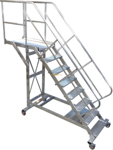 Plate-forme de travail aérienne mobile en aluminium avec mains courantes et escaliers