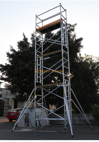 tour d'échafaudage simple de support personnalisé en aluminium de 0.75x2x7.53M