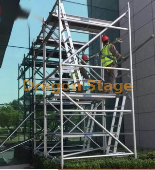 Échafaudage en aluminium de 3,83 m avec conception d'échelle suspendue