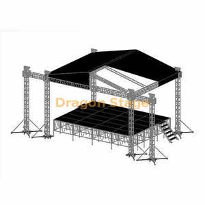 Structure de système de ferme de toit d'étape de tente de Concert extérieure de qualité en aluminium 12x11x8 m avec 2 ailes pour les rangées de lignes