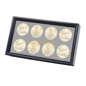 Boîte en bois d'affichage de pièces de monnaie de fenêtre transparente personnalisée de haute qualité