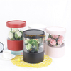 Coffret cadeau clair en gros Bouquet de fleurs en acrylique Boîtes à chapeau Boîte à fleurs ronde