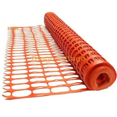 Réseau de clôture d'avertissement de sécurité en plastique orange, réseau d'isolation routière, réseau d'avertissement d'alimentation sur chantier de construction