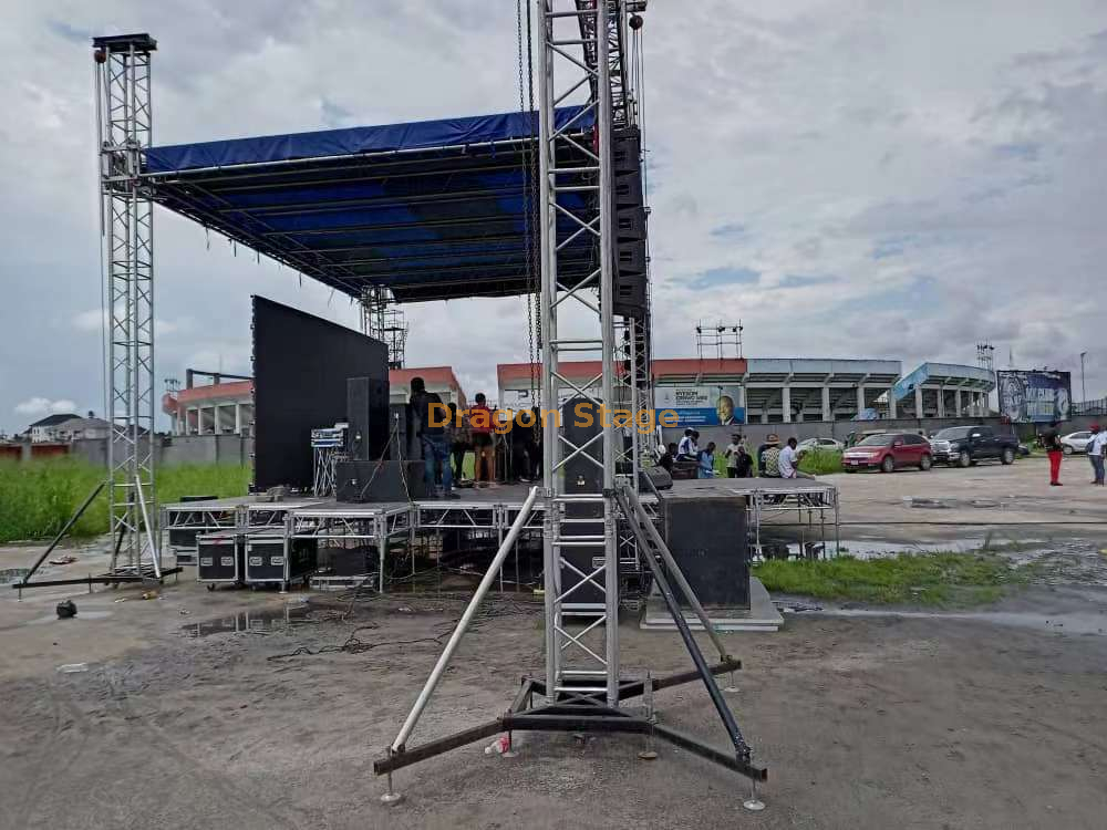 Botte d'événement de cabine de concert extérieure personnalisée 7x6x6m avec botte audio vidéo intégrée 5m sur 2 côtés (4)