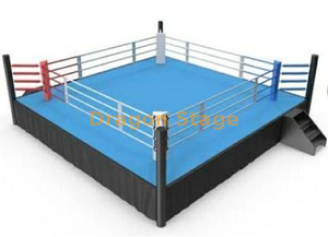 Plate-forme de scène en aluminium pour ring de boxe 24x24 pieds avec 2 escaliers 