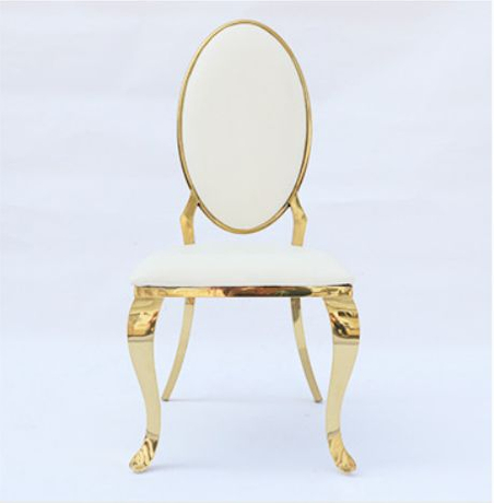 Chaise d'oeuf d'oie d'acier inoxydable d'exportation transfrontalière, chaise de dossier en métal de banquet d'hôtel, mariage, mariage, chaise de salle à manger de salon