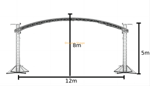 Ferme de passerelle en arc en aluminium 12x5m