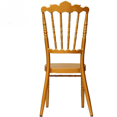 Nouvelle chaise queen en alliage d'aluminium, chaise commune en bambou, chaise de château en métal de style européen, chaise de mariage, restaurant d'hôtel, chaise commune en bambou en gros