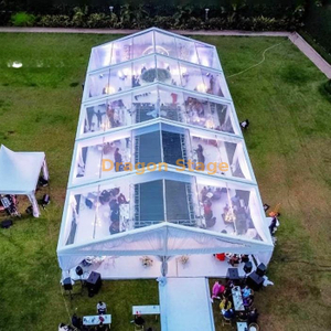 Tente transparente pour fête de mariage, 10x25m, capacité de 150 places, salle de banquet, célébration d'anniversaire