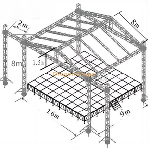 Ferme d'événement sonore en aluminium avec toit 16x9x8m