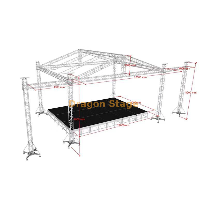 Aluminium Event Party Lighting Truss Stage 13x9x8m