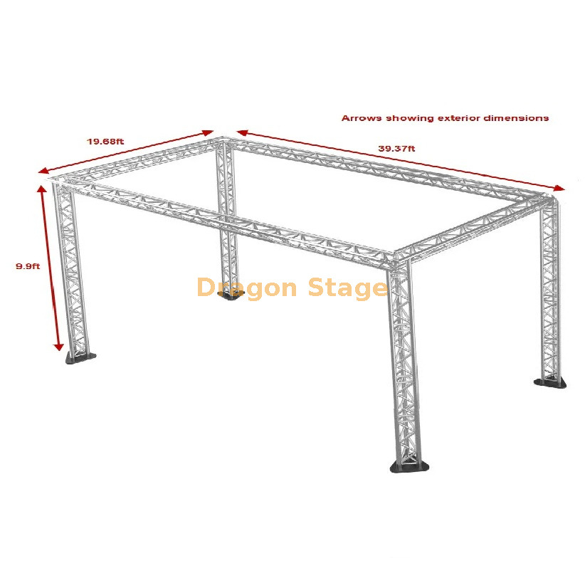 Système de fermes triangulaires en aluminium de 40x20x10 pieds – Plate-forme d'éclairage de scène modulaire professionnelle de 12 m