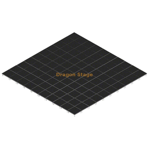 Système de scène mobile portable en aluminium 40'x40' pour événement musical - Hauteur réglable de 0,2 m à 1 m