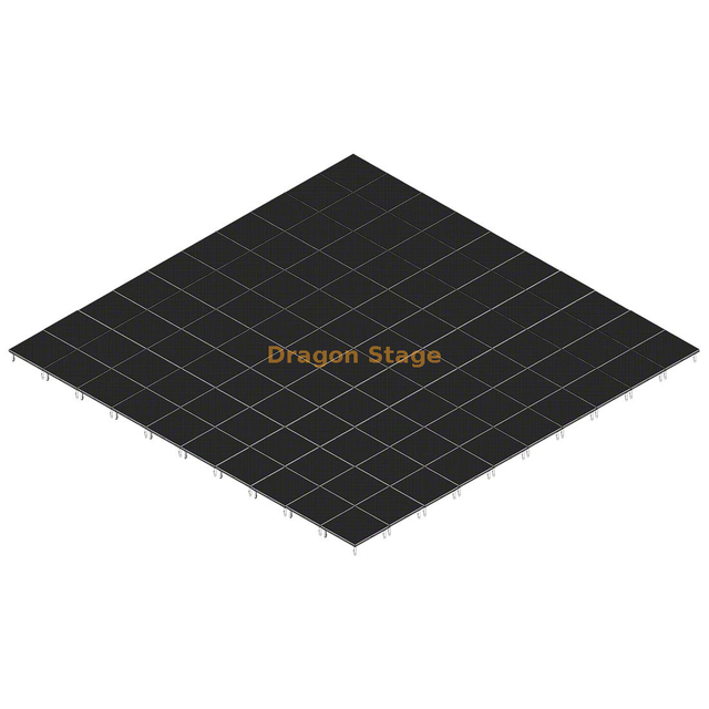 Système de scène mobile portable en aluminium 40'x40' pour événement musical - Hauteur réglable de 0,2 m à 1 m