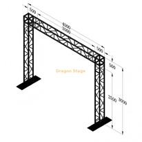 Système de ferme de poteau de but mobile en alliage d'aluminium 4x3m pour écrans LED et éclairage de scène