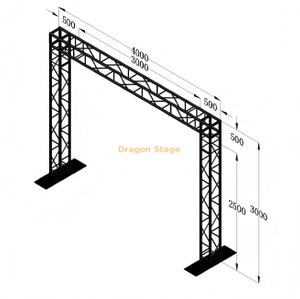 Système de ferme de poteau de but mobile en alliage d'aluminium 4x3m pour écrans LED et éclairage de scène