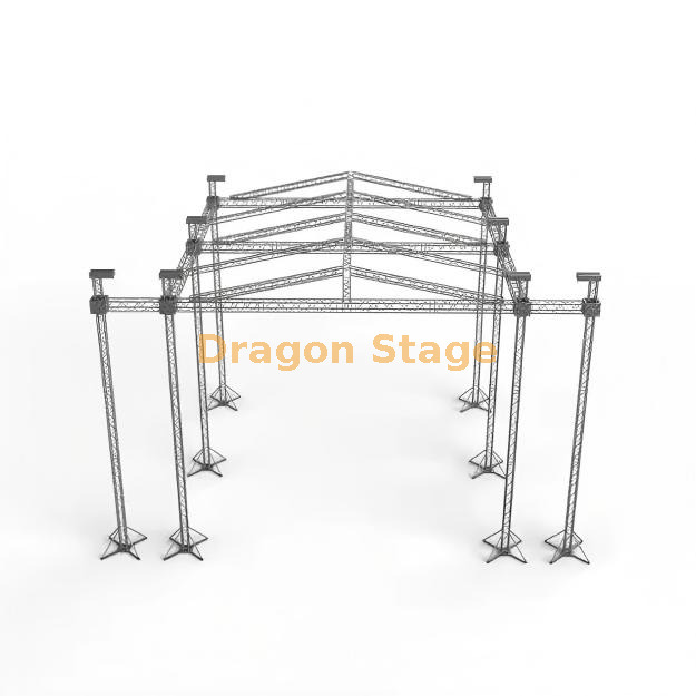 Système de scène sonore pour événements avec ferme de toit 16x12x10m