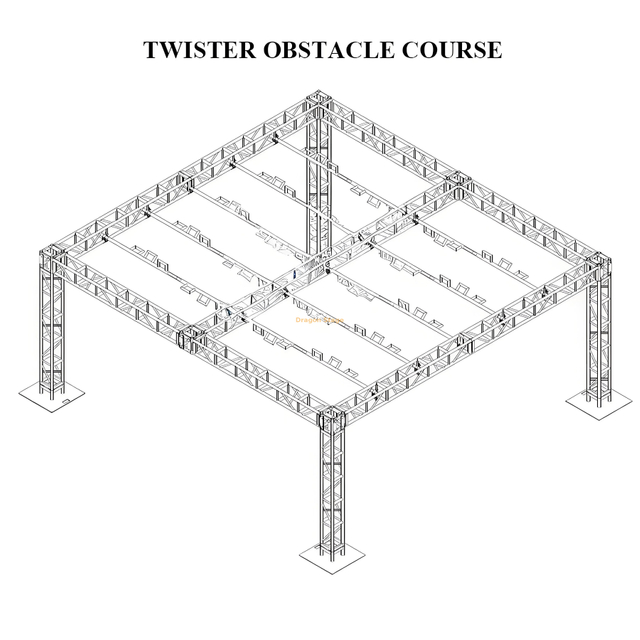 6x6x3m Cours d'obstacles Ninja Warrior Truss Cadre