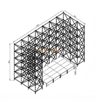 Mur en treillis Ringlock 14x6x8m avec scène rapide en aluminium 8x4m et 2 escaliers