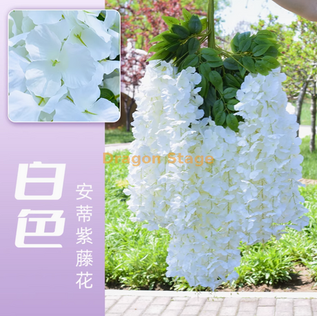Wisteria tofu Pudding String Violet False Fleur Fleur Roard Décoration intérieure de mariage Antise Wisteria [Ultra dense] Blanc (6 branches)