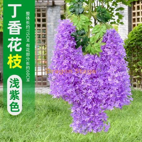 Wisteria tofu pudding corde violet faux fleur de plafond rotin décoration de mariage intérieur violet Nouveau glydisér