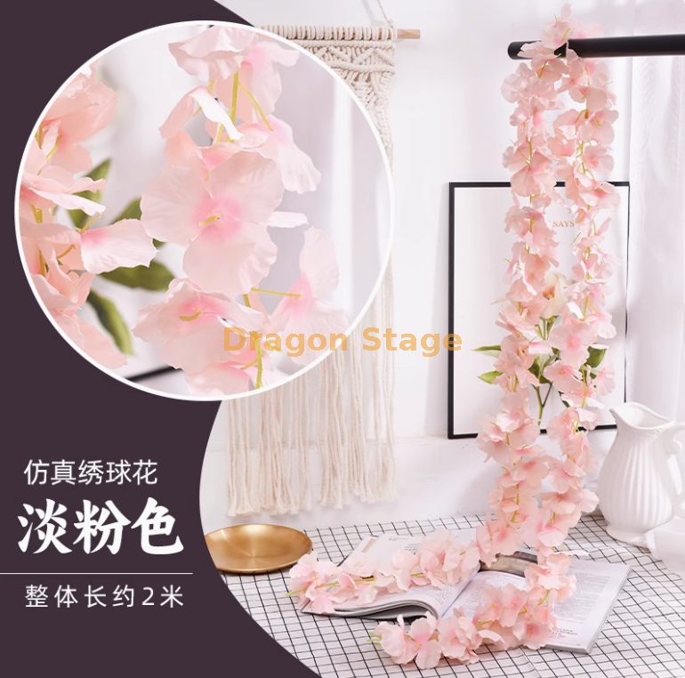 浅粉 - 安帝超密绣球花串 1 条