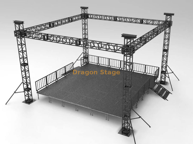 300x300mm Black en aluminium Bolt Truss Stage pour le mariage 7x7x6m