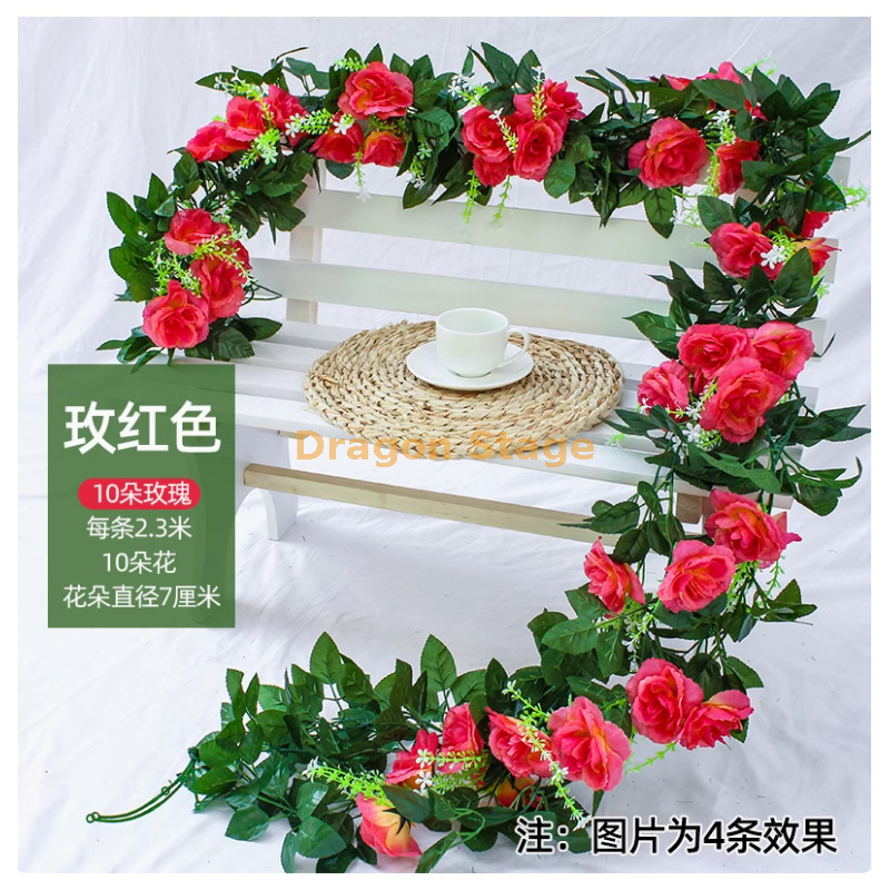 玫红色 -10 朵玫瑰 1 条