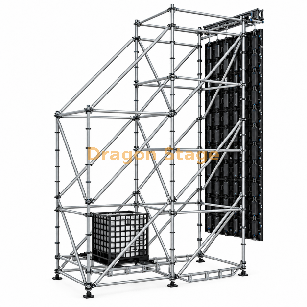 Système de suspension LED Ringlock 2x4x8m avec tour de ballast auxiliaire et ferme en porte-à-faux de 400 mm