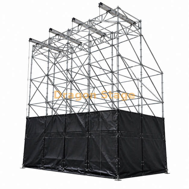 Système de suspension de réseau de lignes Ringlock à double rangée de 8x4x8m avec 4 ensembles de suspension supérieurs