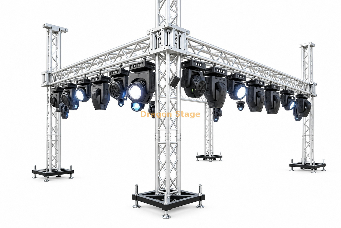 Système de botte d'éclairage en aluminium pour supports au sol, 6x3x3m, pour petits événements