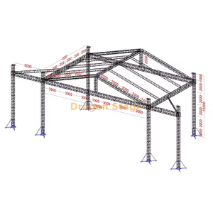 Toit de concert professionnel 19x12x10m avec ailes LED de 5m
