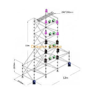 Système d'échafaudage de concert complet en acier professionnel de 12 m