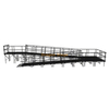 Rampe de scène modulaire en aluminium Switchback de 12,25 x 3,24 m avec palier et double garde-corps