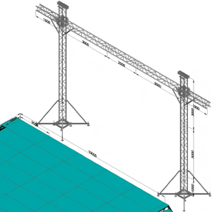 Toile de fond professionnelle 11x7m et système de treillis d'écran LED