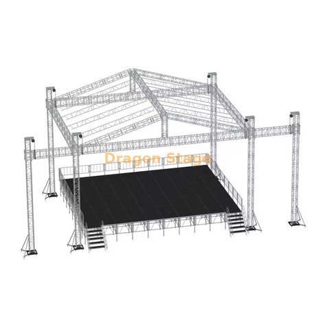 Système de scène en treillis de toit incliné en aluminium 10x5x7m avec ailes de haut-parleur jumelles de 2m