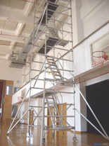 échafaudage portatif mobile en aluminium de 1.35x2x8.05m avec l'échelle de 45 degrés 