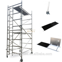 Échafaudage portatif mobile d'échelle de double montée pour l'installation de mur rideau 5.22m