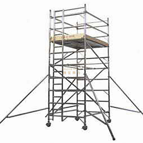 Tour d'échafaudage roulante portative en aluminium double largeur 4,76 m (plate-forme d'accès mobile avec roues et stabilisateurs)