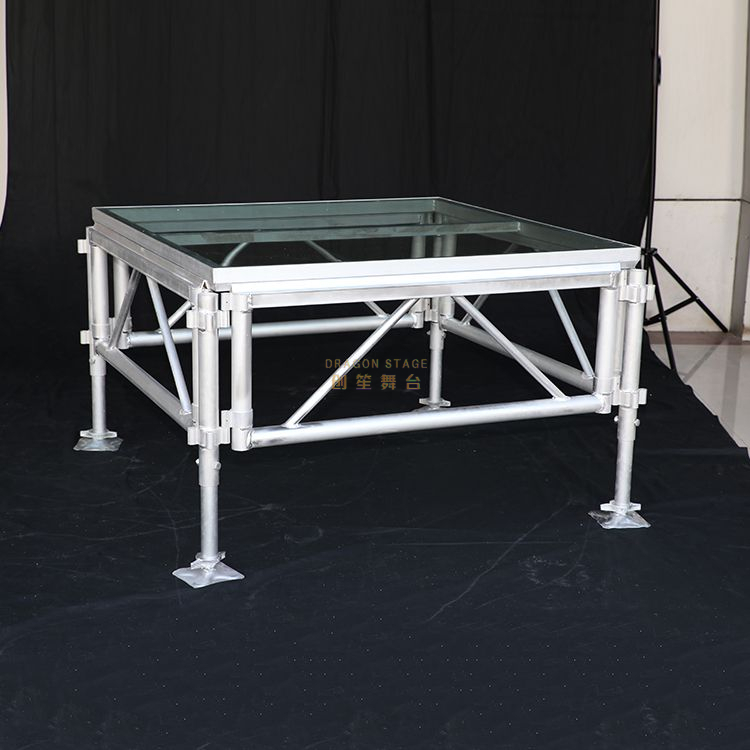 Petite scène portable réglable en aluminium avec pont en aluminium 3,66 x 2,44 m