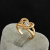 Vente en gros de bijoux pour femmes en or rose Zircon en forme de coeur Arabie Saoudite 18k 24k Bague de fiançailles en or