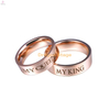 Couple 14K Or Rose PVD Placage Timbre Bande Personnalisée Gravé Lettre Bague De Mariage